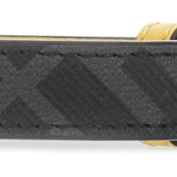 FENDI 'FF Metal Logo Reversible Bracelet' Men's Canvas & Leather M Gry/Ylw NWT! - Picture 4 of 16